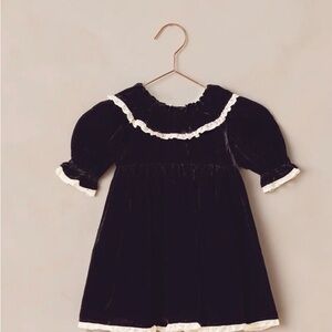 Charming Velvet Dress with Lace Details